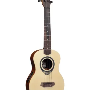 Acheter En Ligne LAG TKU150TE "TIKI UKU" UKULÉLÉ TENOR ELECTRO SLIM CEDRE avec housse