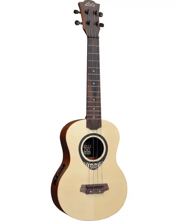 Acheter En Ligne LAG TKU150TE "TIKI UKU" UKULÉLÉ TENOR ELECTRO SLIM CEDRE avec housse