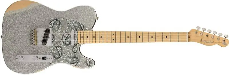 Meilleure Vente Fender Brad Paisley Road Worn Telecaster - Silver Sparkle