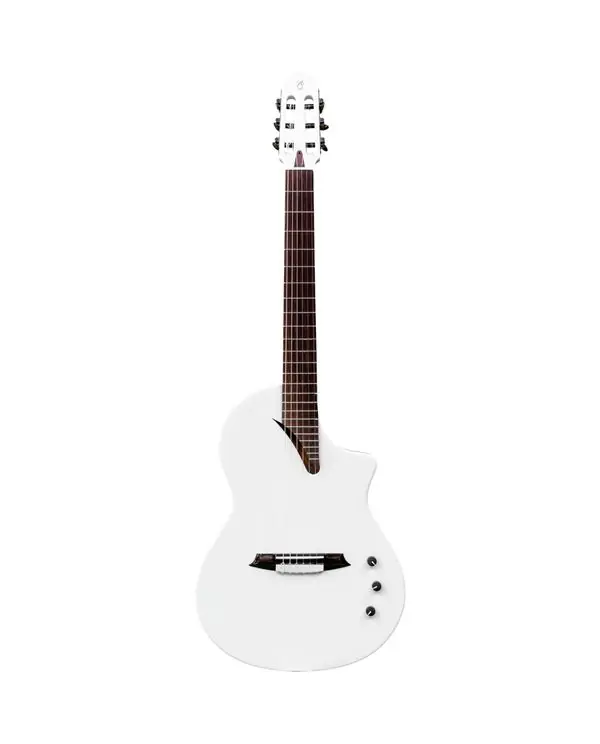 Nouveauté MARTINEZ HISPANIA WHITE GT GUITARE CLASSIQUE ELECTRO BLANCHE