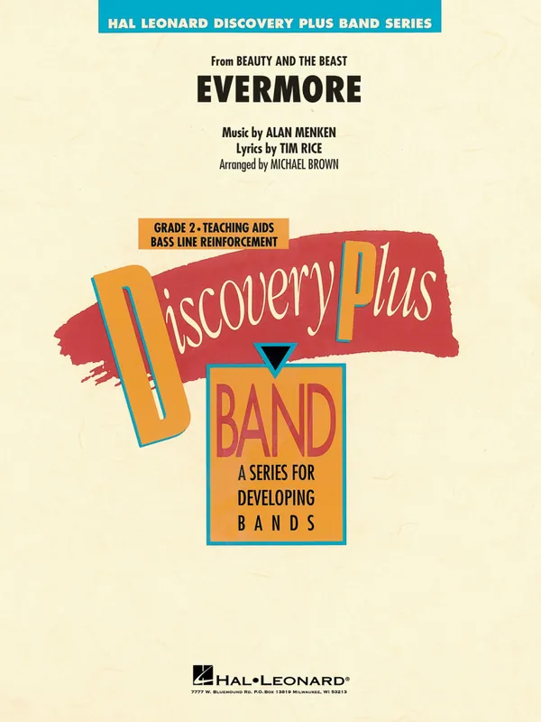Super Prix Hal Leonard Evermore (from Beauty and the Beast) - Menken/Rice/Brown - Concert Band - Gr. 2