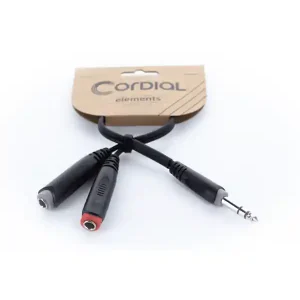 Vente Directe CORDIAL EY0.3VGG CABLE JACK STEREO MALE / 2 JACKs MONO FEMELLES 30cm