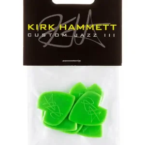 Certifié DUNLOP 47PKH3N MEDIATOR KIRK HAMMET CUSTOM JAZZ III GREEN (pack de 6)