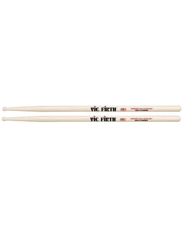 Authentique VIC FIRTH SD4 COMBO AMERICAN CUSTOM / BAGUETTES ERABLE OLIVE BARIL