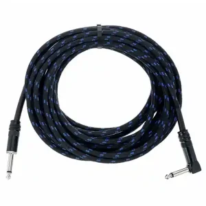 GROOVIT CABLE JACK MONO / JACK COUDÉ MONO TRESSÉ BLEU FONCÉ - 6m Offre Du Jour