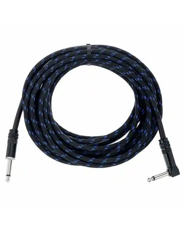GROOVIT CABLE JACK MONO / JACK COUDÉ MONO TRESSÉ BLEU FONCÉ - 6m Offre Du Jour
