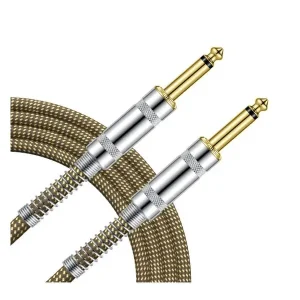 GROOVIT CABLE JACK MONO / JACK DROIT MONO TRESSÉ MARRON - 3m Promotion Saisonnière
