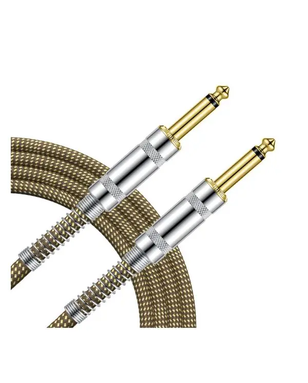 GROOVIT CABLE JACK MONO / JACK DROIT MONO TRESSÉ MARRON - 3m Promotion Saisonnière