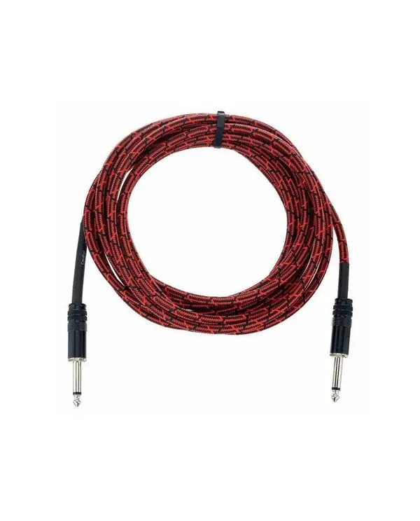 Expédition Rapide GROOVIT CABLE JACK MONO / JACK DROIT MONO TRESSÉ NOIR & ROUGE - 3m