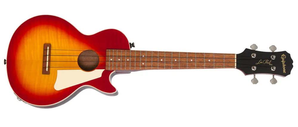 Haute Qualité Epiphone Les Paul Acoustic/Electric Tenor Ukulele - Cherry Sunburst