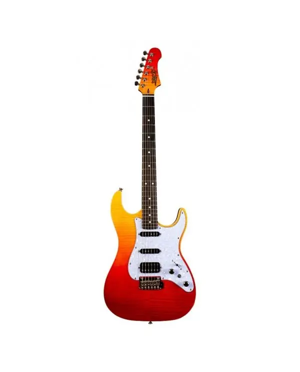 Jusqu'à Épuisement Des Stocks JET JS600TRS GUITARE ELECTRIQUE TYPE STRATOCASTER TRANSPARENT RED