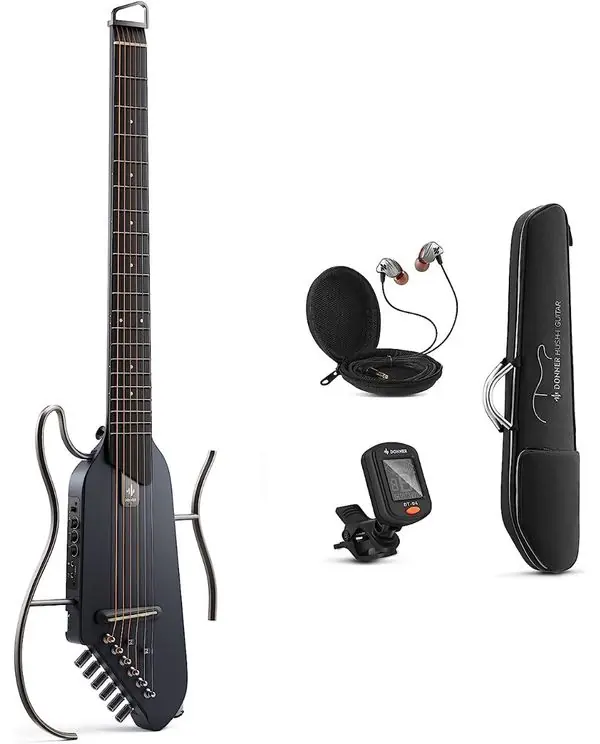 Expédition Rapide DONNER HUSH-I MP NAT GUITARE FOLK SILENCIEUSE DE VOYAGE ERABLE NAT.