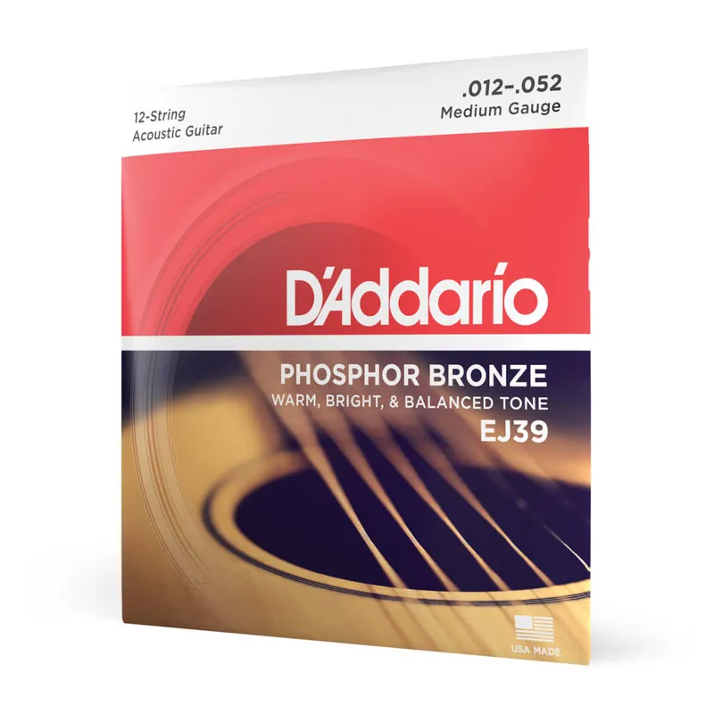 D‘Addario EJ39 - Phosphor Bronze 12-String Medium 12-52 Commande En Gros