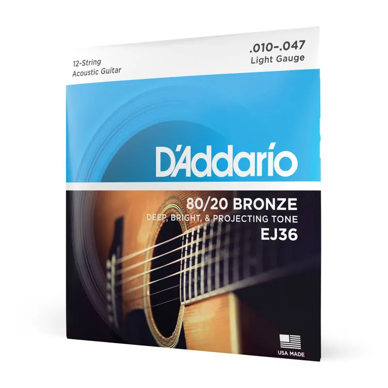 D‘Addario EJ36 - 80/20 Bronze 12-String 10-47 Prix Réduit