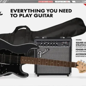 Marque Squier Affinity Stratocaster HSS Pack w/15G, Gig Bag - Charcoal Frost Metallic