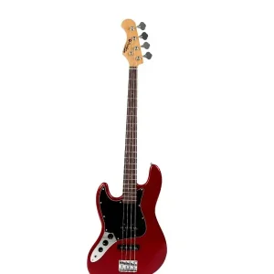 Authentique PRODIPE GUITARS JB80LH RA CAR BASSE ELECTRIQUE GAUCHER CANDY RED