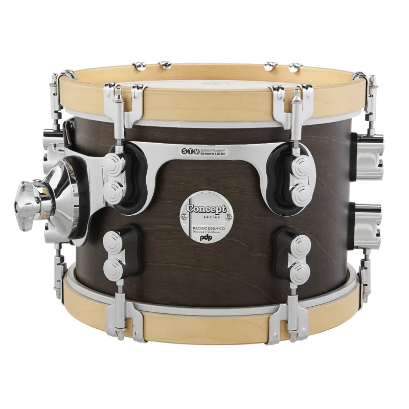 Marque Pacific Drums Concept Classic 7x10 Tom with Natural Stain Hoops - Walnut Stain