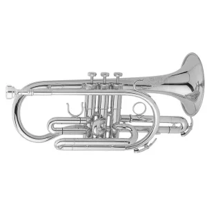 Authentique GETZEN 800DLXS "ETERNA DELUXE" CORNET SIB ARGENTÉE avec étui et emb.