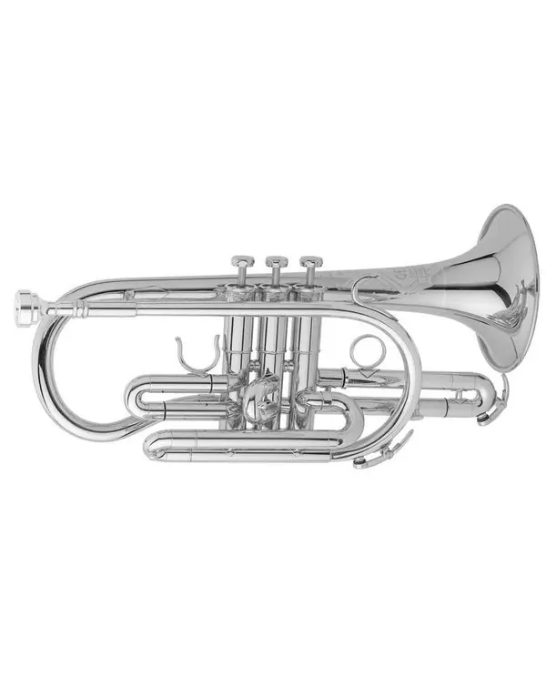 Authentique GETZEN 800DLXS "ETERNA DELUXE" CORNET SIB ARGENTÉE avec étui et emb.