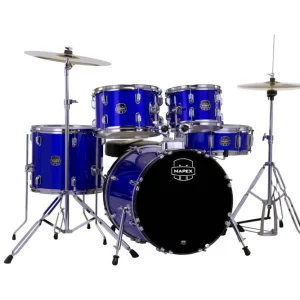 Mapex Comet 5-Piece Drum Kit (18,10,12,14,SD) with Cymbals and Hardware - Indigo Blue Prix Réduit