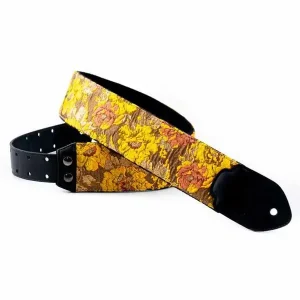 RIGHTON STRAPS GOLDROSES-OR COURROIE GUITARE TISSU MOTIF GOLD & ROSES Réduction