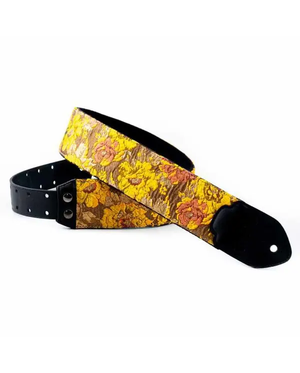 RIGHTON STRAPS GOLDROSES-OR COURROIE GUITARE TISSU MOTIF GOLD & ROSES Réduction