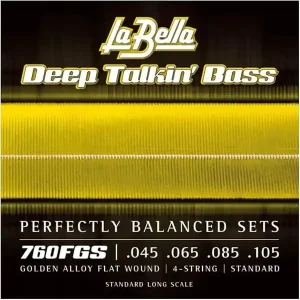 Meilleure Vente LABELLA 760FGS JEU CORDES BASSE ELECTRIQUE FILET PLAT STANDARD 45-105
