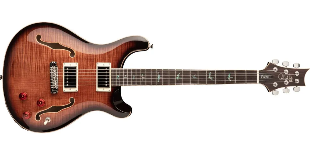 PRS Guitars SE Hollowbody II Piezo with Case - Black Gold Burst Authentique