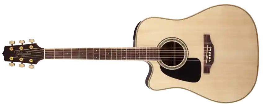 Offre Exclusive Takamine Dreadnought Solid Top Acoustic/Electric Left Handed Guitar - Natural Gloss