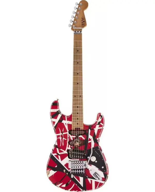 EVH STRIPED SERIES FRANKIE MN RED BLACK STRIPES GUITARE ELECTRIQUE Meilleur Choix