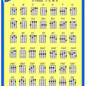Prix Choc Twisted Gitar Co Ukulele Chord Chart - D Tuning