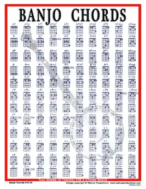 Walrus Productions Banjo Chords - Chart, Laminated Affaire À Saisir