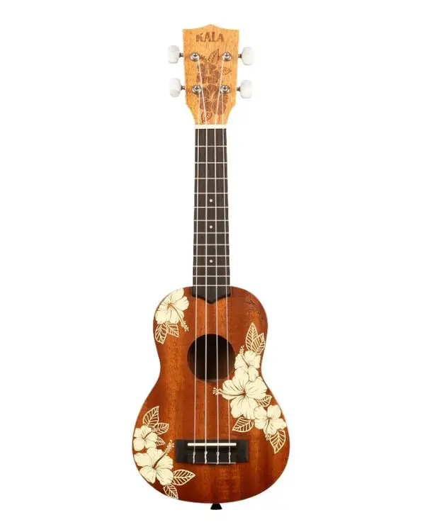 KALA KA-HIBISCUS-S-BAG "HIBISCUS" UKULELE SOPRANO ACAJOU avec housse Usine Directe
