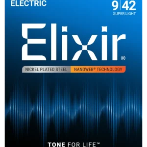 Bon Marché Elixir Strings NANOWEB Electric Super Light Strings 9-42