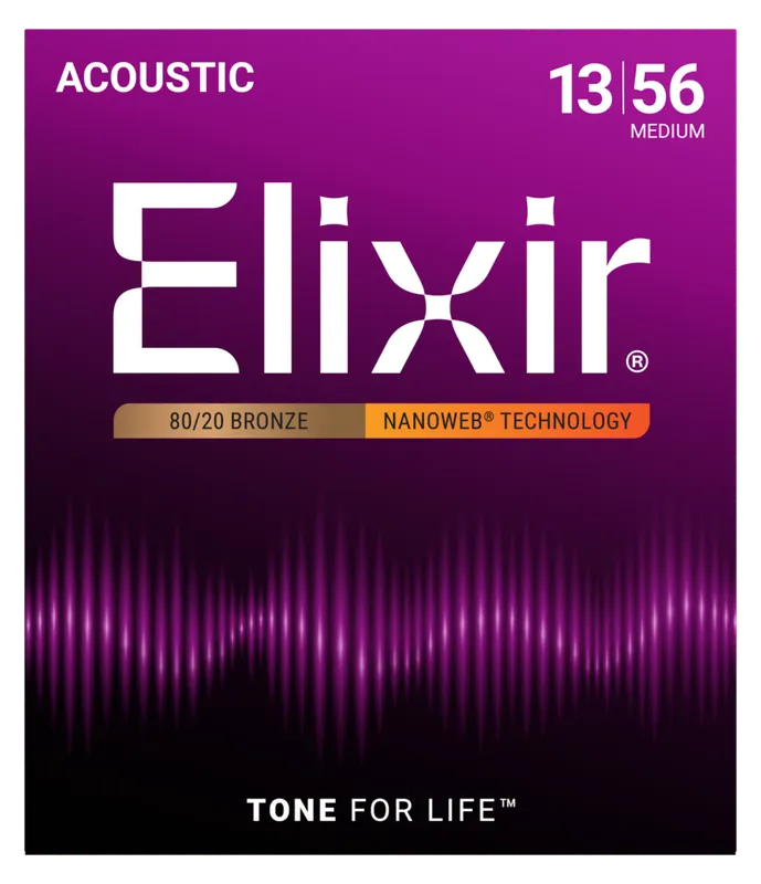 Elixir Strings NANOWEB 13-56 Medium Acoustic Strings Super Prix