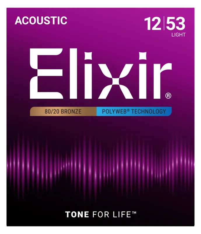 Prix Bas Elixir Strings 80/20 Bronze Acoustic Guitar Strings w POLYWEB Technology, Light (.012-.053)