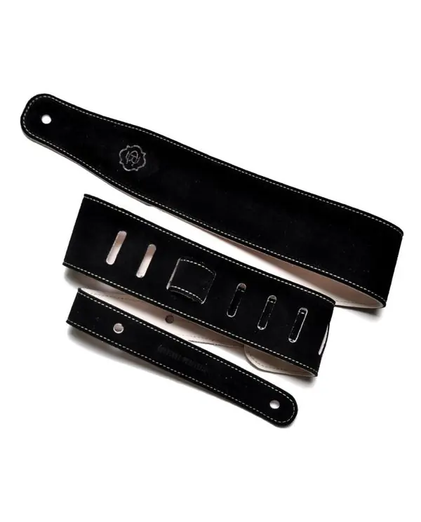 CONSTANT BOURGEOIS DYSPROSIA BLACK/WHITE COURROIE GUITARE EN CUIR Expédition Rapide