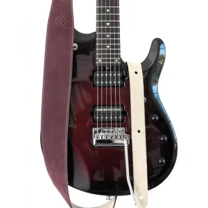 CONSTANT BOURGEOIS DYSPROSIA BLACK/PURPLE COURROIE GUITARE EN CUIR Expédié Aujourd'hui