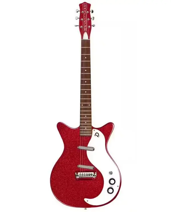 DANELECTRO 59M NOS+ RED METALFLAKE GUITARE ELECTRIQUE ROUGE Offre Spéciale