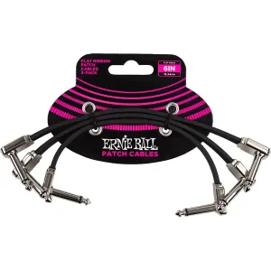 Réduction ERNIE BALL 6221 CABLE PATCH COUDÉ FIN ET PLAT NOIR 15 cm - Lot de 3
