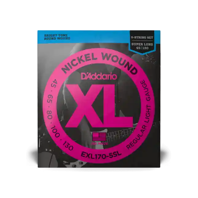 D‘Addario Nickel pour basse 5 cordes D‘Addario EXL170-5SL, Light, cordes extra-longues Achat Immédiat