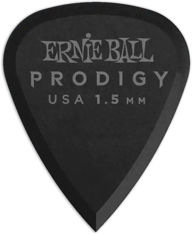 Ernie Ball 9199 Sachet de 6 médiators noir standard 1,5mm Prodigy Populaire