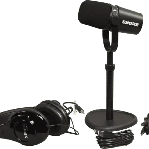 Prix Promo Shure MV7K-PACK4 Pack micro MV7-K + Pied de table 23230 + casque SRH240A-BK