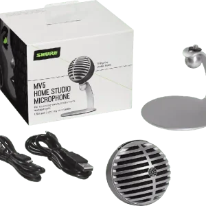Offre Du Jour Shure MV5-DIG Bureau / Podcast statique finition argent