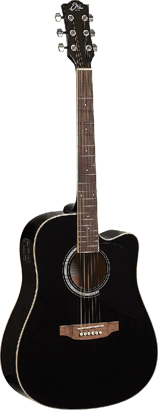 Acheter Direct EKO RANGERCW-EQ-BLK Guitare Ranger 6 EQ - Dreadnought cutaway électro BLACK
