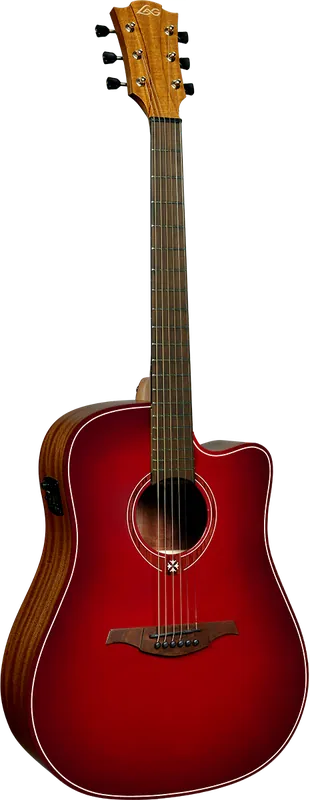 Petit Prix Lag T-RED-DCE Dreadnought Pan-Coupé Électro Édition Limitée Red Burst
