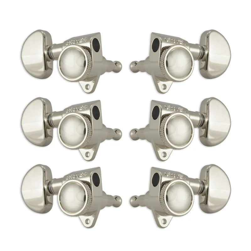 Grover 502 Series Roto-Grip Locking Rotomatics, Kidney Button - Nickel Super Prix