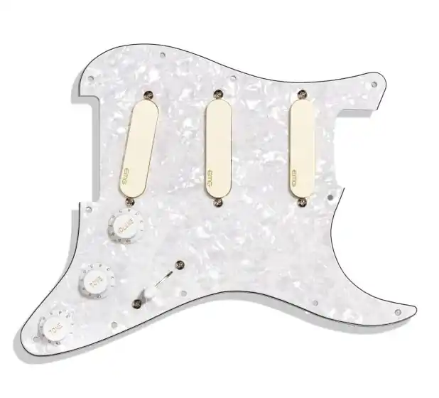 Meilleur Choix EMG DG20 Strat Set with Pickguard - Ivory/White Pearl