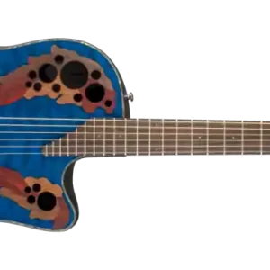 Bon Marché Ovation Celebrity Elite+ Mid Depth Acoustic/Electric - Trans Blue Quilted Maple