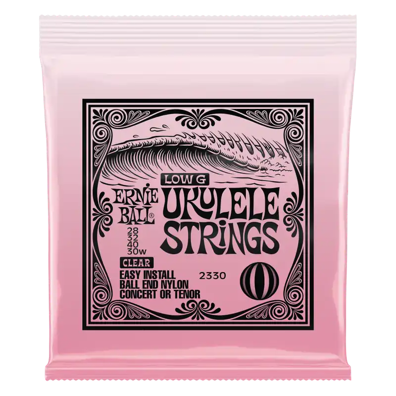 Dernier Modèle Ernie Ball Concert/Tenor Ukulele Strings, Low G, Ball-end - Clear